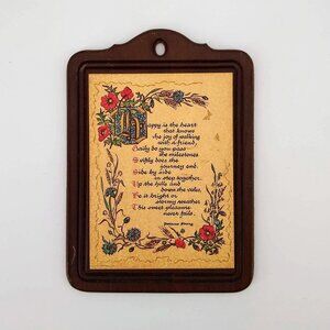 VINTAGE Friendship Quote Plaque Floral Wood